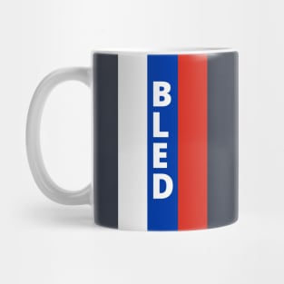 Bled City in Slovenian Flag Colors Vertical Mug